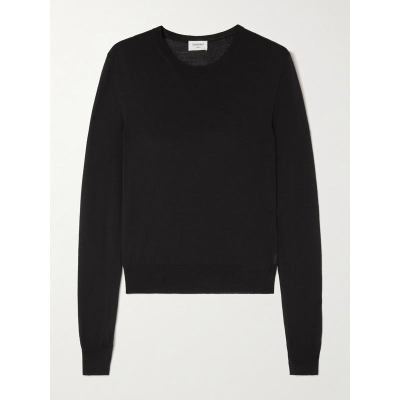 Saint Laurent 女士 FW25 毛衣 Cassandre 圓領毛衣