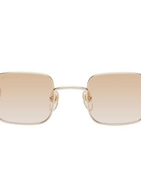 Gucci古驰男士 太阳镜 金色 Light Banana Squared Metal 太阳镜