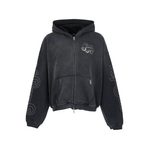 Represent 男士 FW26 卫衣 Back 黑色连帽长款印花袖子棉质()