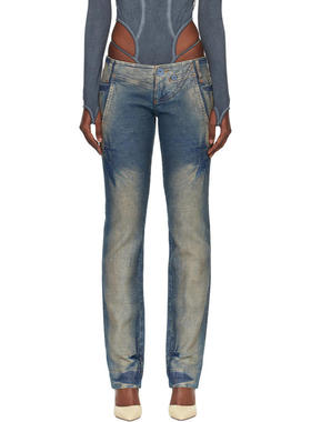 Miss Sixty 女士 牛仔长裤 蓝色 KNWLS 联名 Tie Dye 牛仔裤