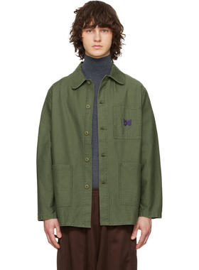 Needles 男士 夹克 卡其色 Coverall Reversed Sateen 衬衫