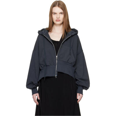 Yohji Yamamoto 山本耀司 女士 卫衣 灰色 Unbalanced 连帽衫