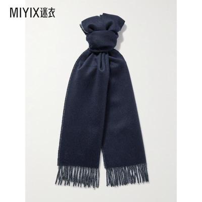 Johnstons Of Elgin 男款双面流苏羊绒围巾 迷衣时尚