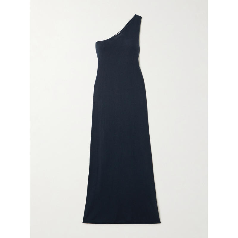 LISA YANG 女士 中长连衣裙 Olivia 单肩棉质羊绒混纺长款连衣裙