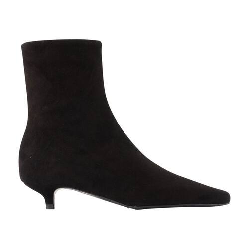 Totême 女士 FW26 短靴 超薄款皮质黑色