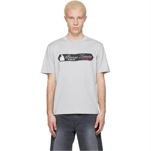 Lanvin 浪凡 男士 T恤 灰色 Printed Lanvin Signature Label