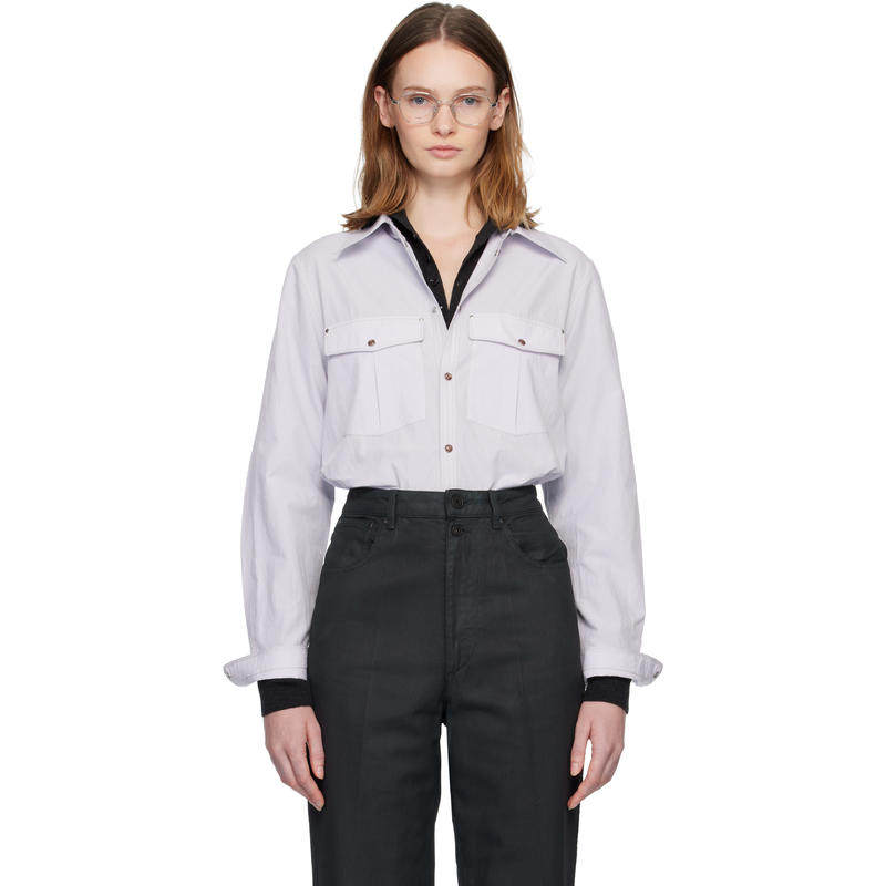 Lemaire 勒梅尔 女士 衬衫 紫色 Chest-Pocket Fitted