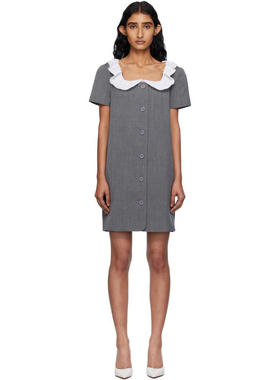 pushBUTTON 女士 短款连衣裙 灰色 Frilled Neck 连衣裙