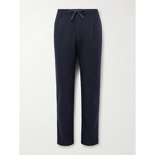 Hartford 男士 SS26 西装裤 Tanker 直筒羊毛混纺抽绳裤子