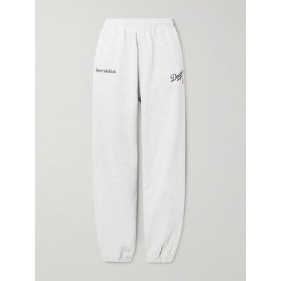 Sporty  Rich 女士 运动长裤 + LA Dodgers 印花棉针织运动裤