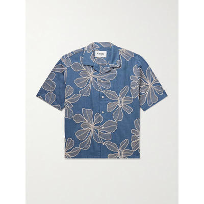 Corridor 男士 FW25 衬衫 Camp-Collar 刺绣薄纱衬衫