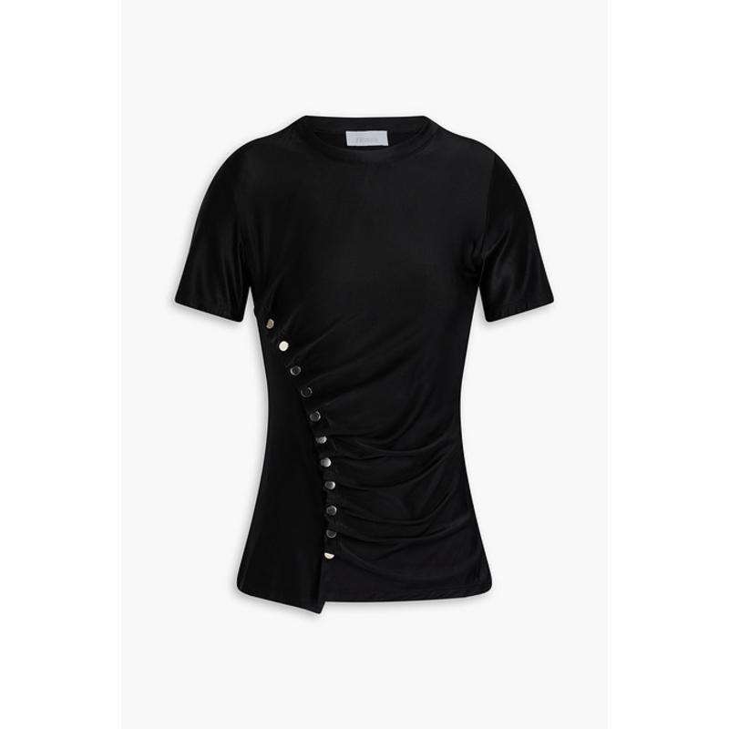 Rabanne 女士 T恤 Snap-detailed 弹性针织T恤