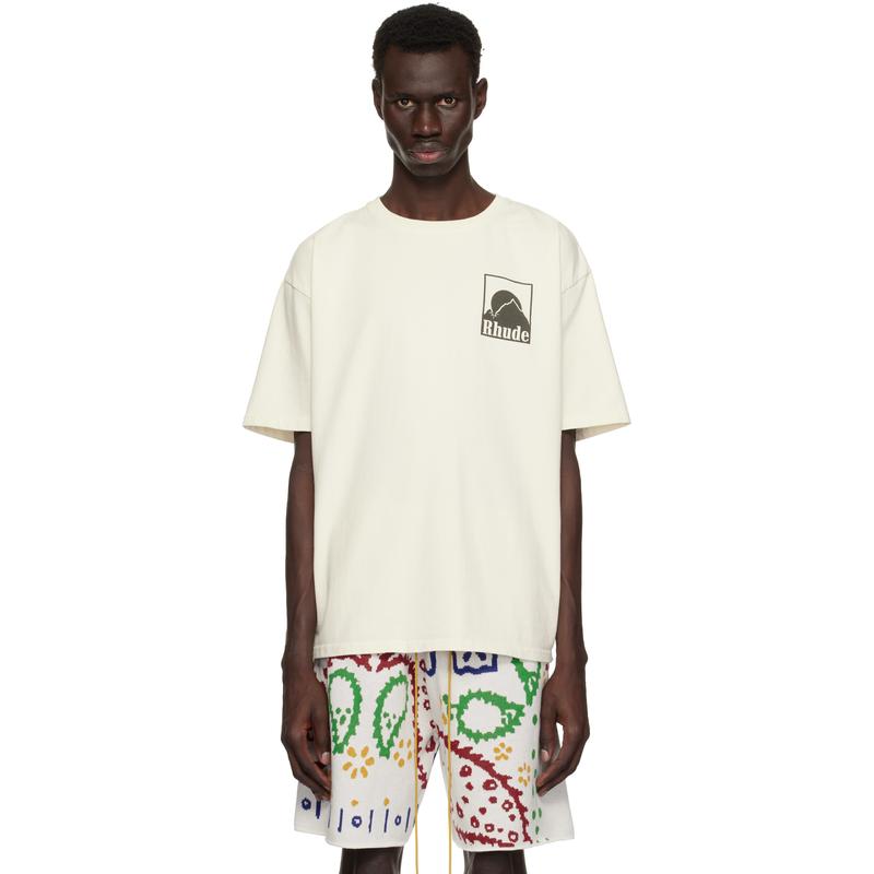 Rhude 男士 T恤 灰白色 Moonlight Badge T 恤