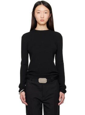 Essentials 女士 T恤 黑色 Soft Rib 长袖