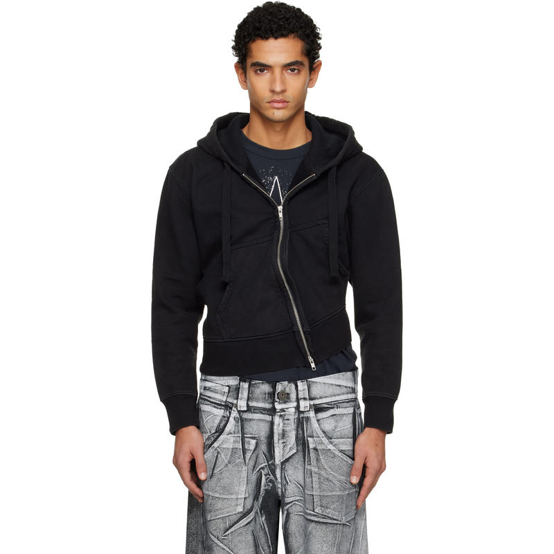 Vaquera 男士 卫衣 黑色扭褶连帽衫