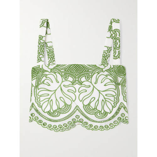 Borgo De Nor 女士 上衣 Delia 齿纹短款马德拉刺绣府绸上衣