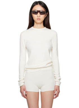 Essentials 女士 T恤 白色 Soft Rib 长袖