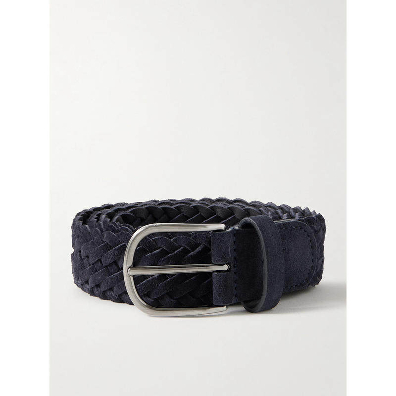 Anderson's 男士 腰带 3.5cm 编织绒面革皮带