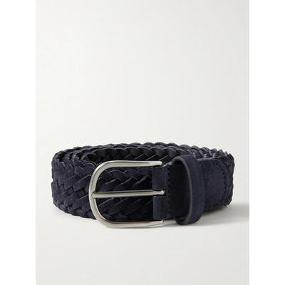 Anderson's 男士 腰带 3.5cm 编织绒面革皮带