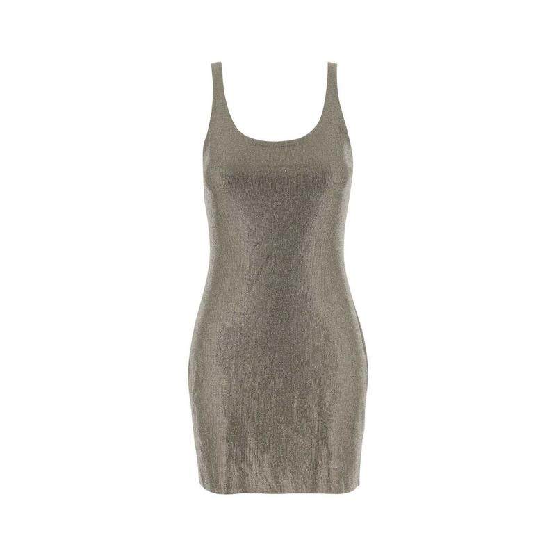 Alexander Wang 女士 FW25 短款连衣裙 香檳水晶燙鑽禮服