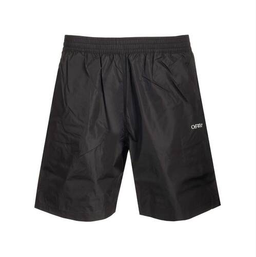 Off-White 男士 FW25 泳裤 黑色 Diag Outline Surfer