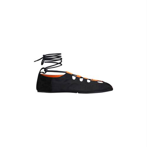 Alaïa 阿莱亚 女士 SS26 芭蕾鞋 黑色帆布平底鞋