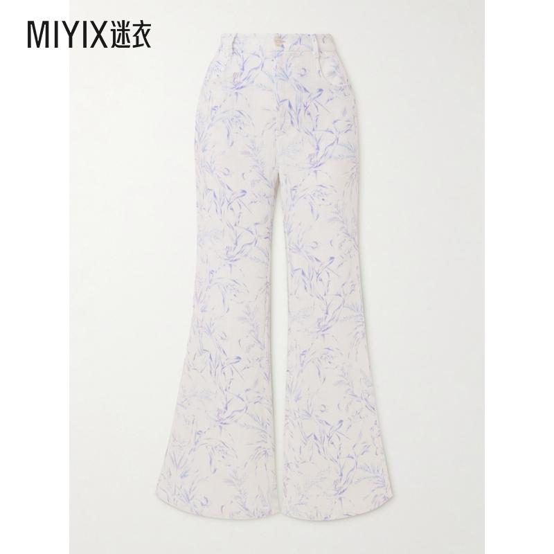 【早秋新品】Alix Of Bohemia 女款Avian 兔子印花亚麻帆布喇叭长