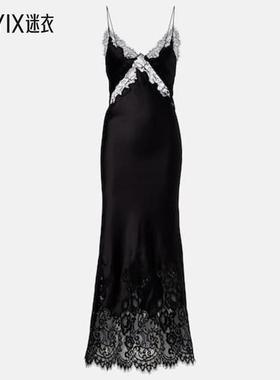 Rebecca Vallance 女款Tamera 蕾丝边缎面吊带连衣裙 迷衣时尚