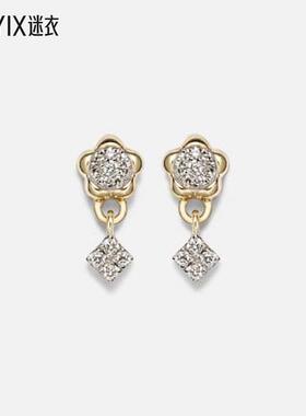 STONE AND STRAND 女款Richie 10kt 金色钻石耳环 迷衣时尚