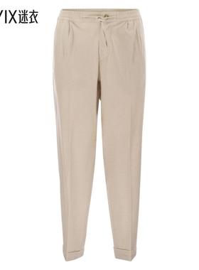 【秋季新品】Fedeli 男款HARVARD 柔软羊绒法兰绒裤子 迷衣时尚