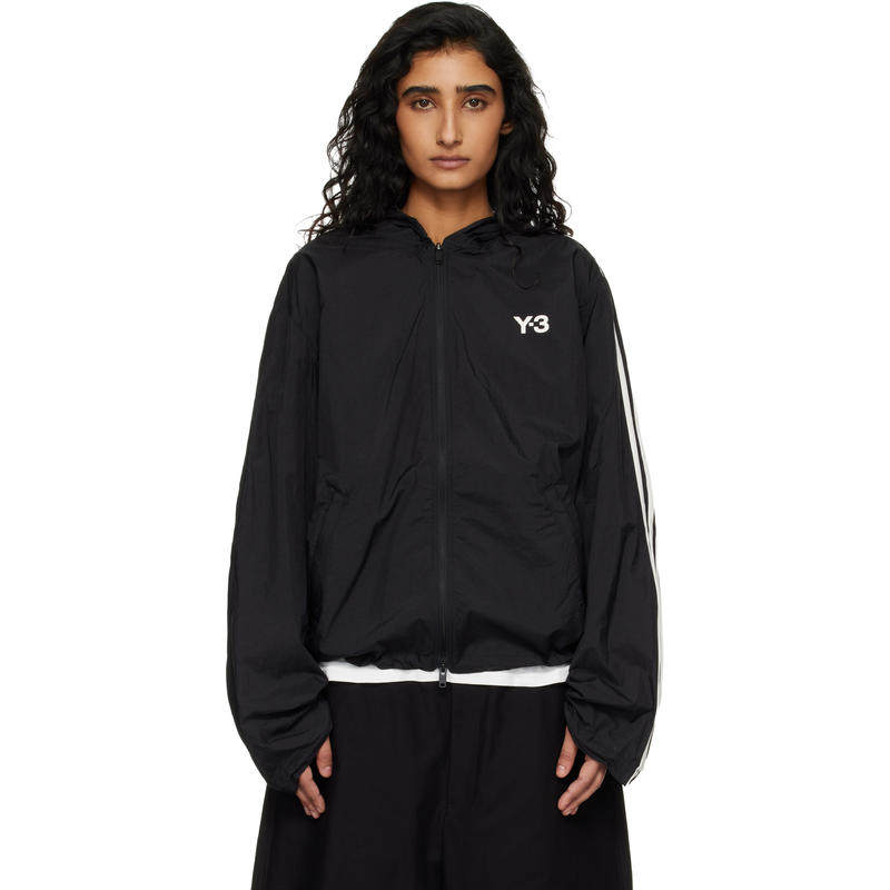 Y-3 女士 卫衣 黑色 Nylon Wired 3 Stripes 运动夹克