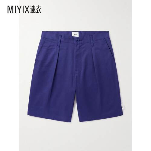 【秋季新品】WTAPS 男款直筒褶裥棉质斜纹布短裤 迷衣时尚