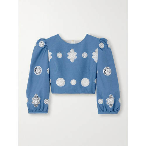 Borgo De Nor 女士 上衣 钩花蕾丝边青年布上衣