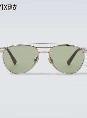 Brunello Cucinelli 男款Sartorial Sunset 飞行员太阳眼镜 迷衣