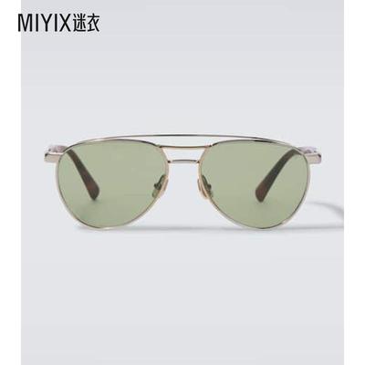 Brunello Cucinelli 男款Sartorial Sunset 飞行员太阳眼镜 迷衣