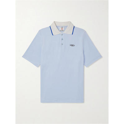 Casablanca 男士 SS26 POLO衫 Logo-Appliquéd 棉混纺天鹅绒
