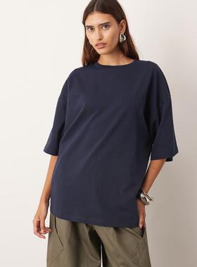 ARRANGE 女士 T恤 premium 宽松款重身T恤(海军蓝)