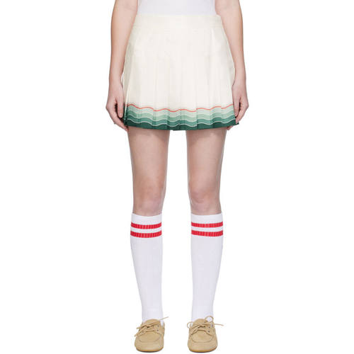 Casablanca 女士 迷你裙 白色 Tennis Pleated Silk 短裙