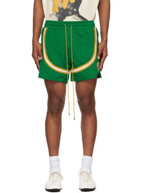Rhude 男士 短裤 绿色 Crest Veille 运动短裤