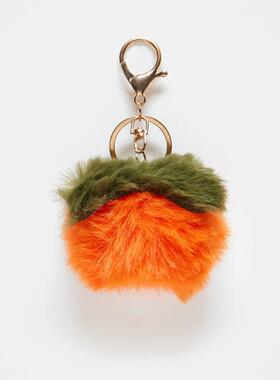 ASOS DESIGN 女士 钥匙扣 cham 设计毛茸茸橘色包包