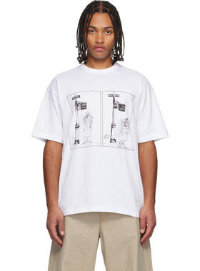 Comme des Garçons川久保玲 男士 T恤 白色印花 T 恤