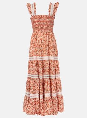 RIXO 女士 中长连衣裙 Aubrie 花朵罩衫式棉质