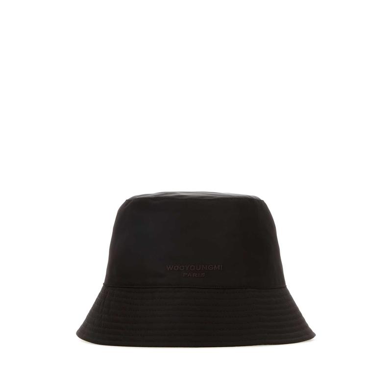 Wooyoungmi 男士 FW24 帽子 深褐色尼龙渔夫帽