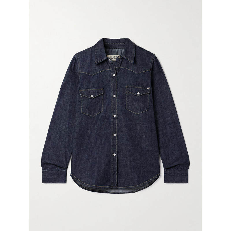 Nili Lotan 女士 FW25 衬衫 特拉维斯牛仔布衬衫,女装/女士精品,真丝上装,淘宝优惠券,粉丝福利购,淘宝优惠卷
