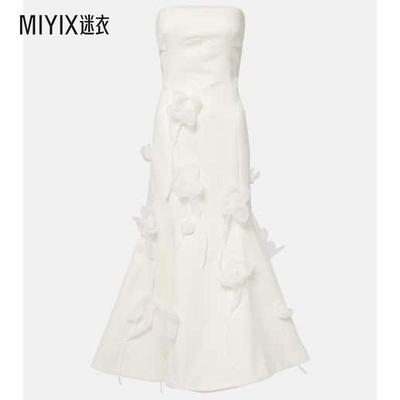 ROTATE 女款Bridal 花朵装饰中长连衣裙 迷衣时尚