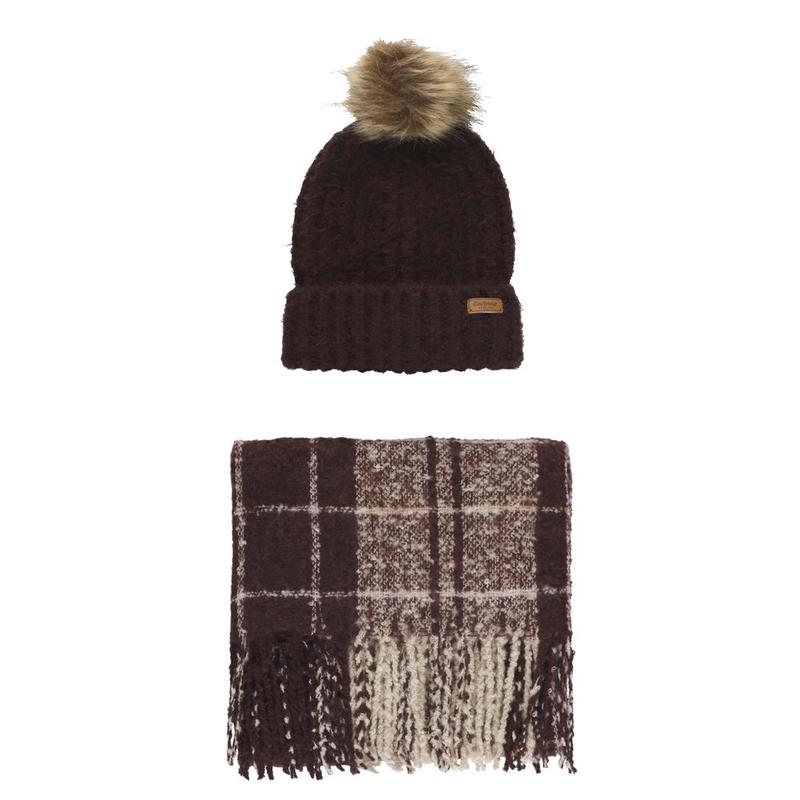 Barbour 女士 FW25 帽子 帽子和圍巾套裝