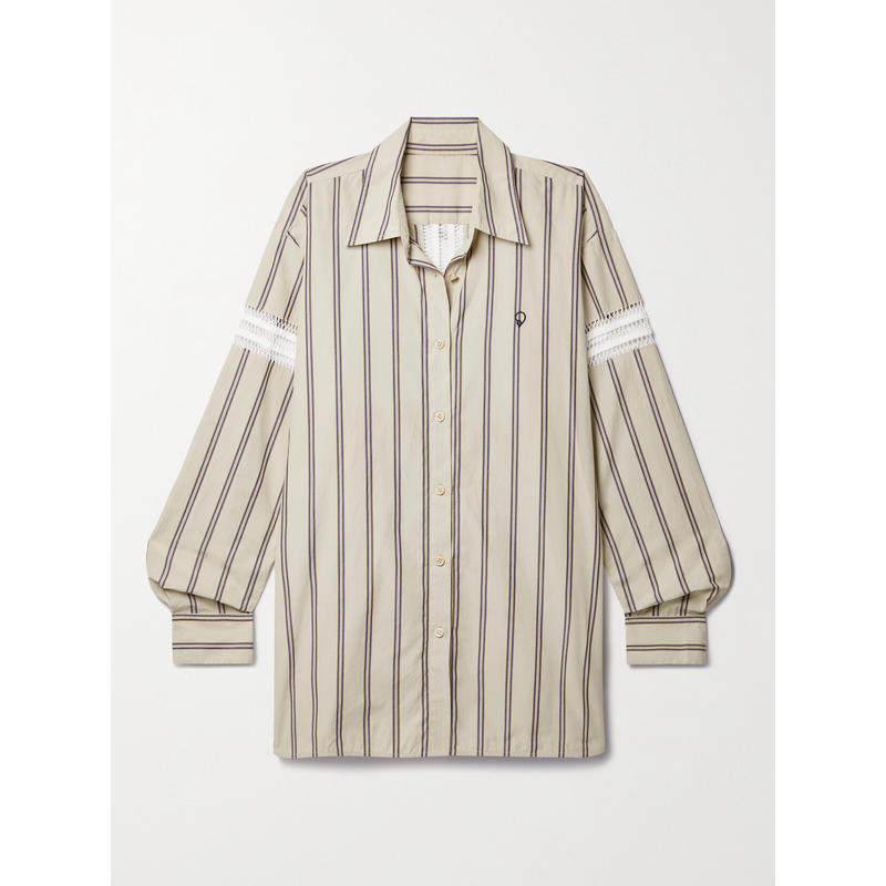 Diotima 女士 SS24 衬衫 Winston 钩编条纹棉质府绸衬衫,女装/女士精品,真丝上装,淘宝优惠券,粉丝福利购,淘宝优惠卷