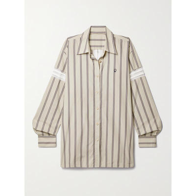 Diotima 女士 SS24 衬衫 Winston 钩编条纹棉质府绸衬衫