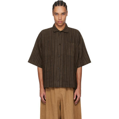Aviva Jifei Xue 男士 衬衫 棕色 Short Sleeve Boxy 衬衫