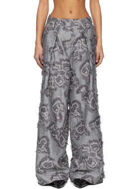 Ganni 女士 长裤 蓝色 Fil Coupe Big Pleat 长裤